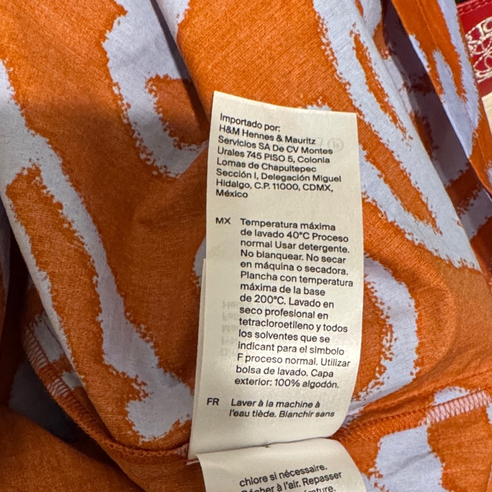 COS Orange and White Patterned Midi Dress‎ - Picture 9 of 10